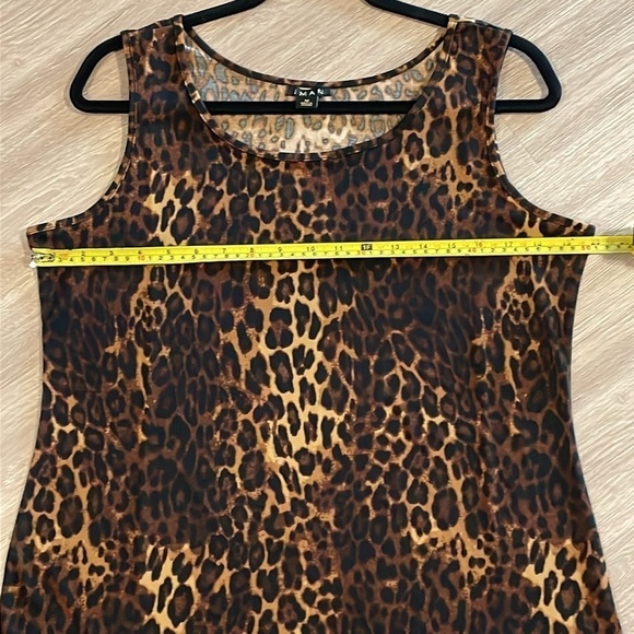 IMAN Women Tank Top Medium Brown Leopard Animal Print Stretch MobWife - Picture 7 of 10